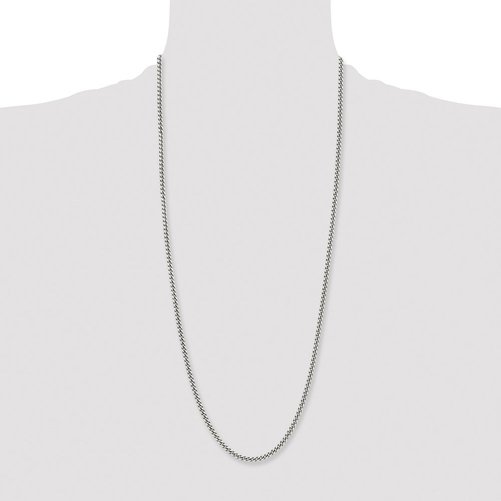 Stainless Steel Antiqued 4mm 30in Round Curb Chain