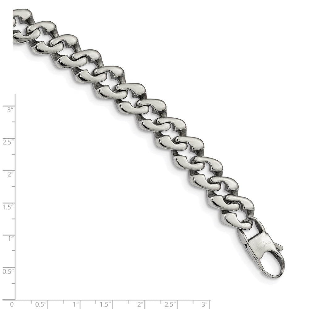 Stainless Steel Polished Fancy Link 8.5in Bracelet 8.5 inches