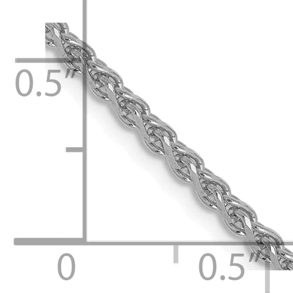 14K White Gold 1.8mm Solid D/C Spiga Chain
