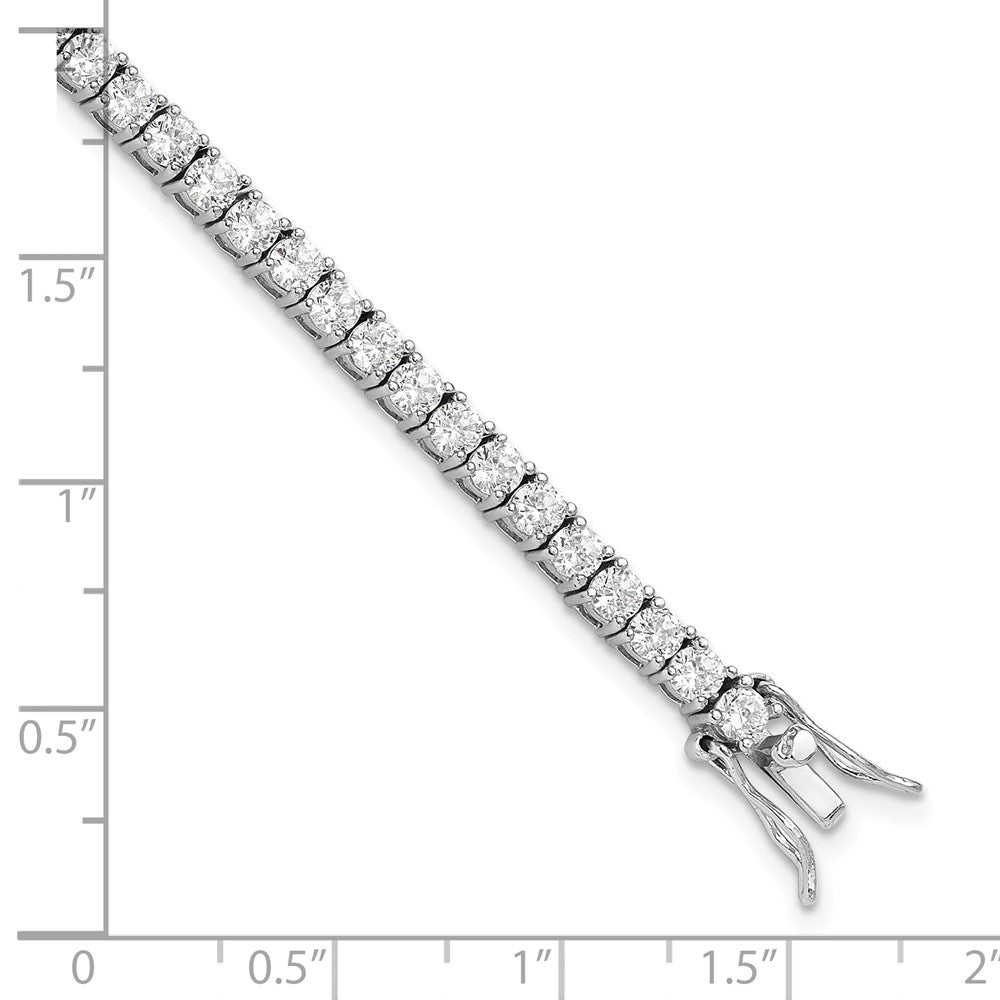 Cheryl M Sterling Silver Rhodium-plated Brilliant-cut CZ 7 Inch Tennis Bracelet 7 inches
