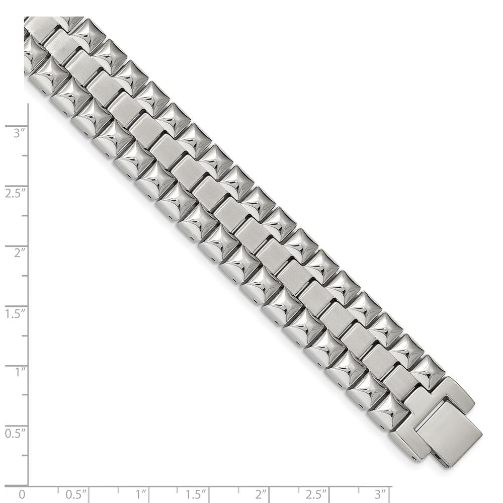 Stainless Steel Brushed and Polished 8.25in Heavy Link Bracelet
