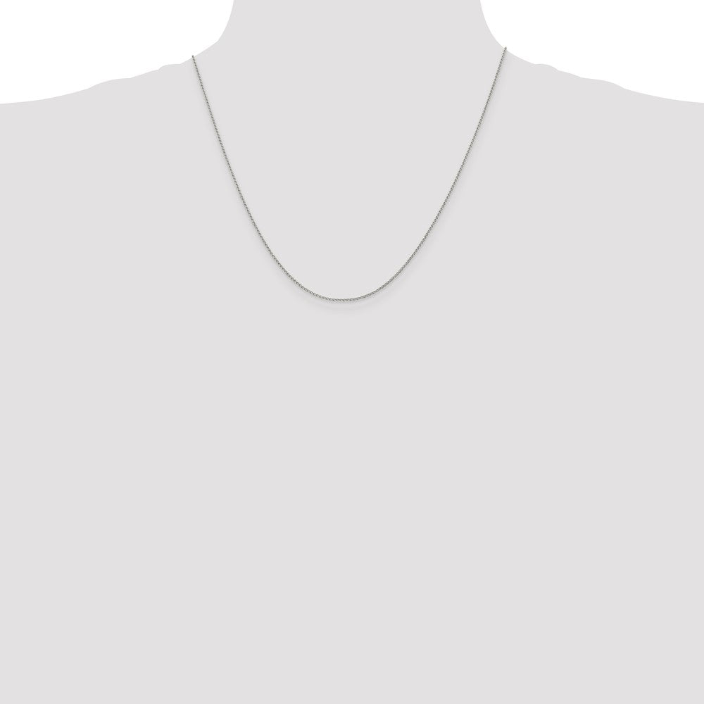 Sterling Silver 1mm Open Elongated Link Curb Chain 20 Inches