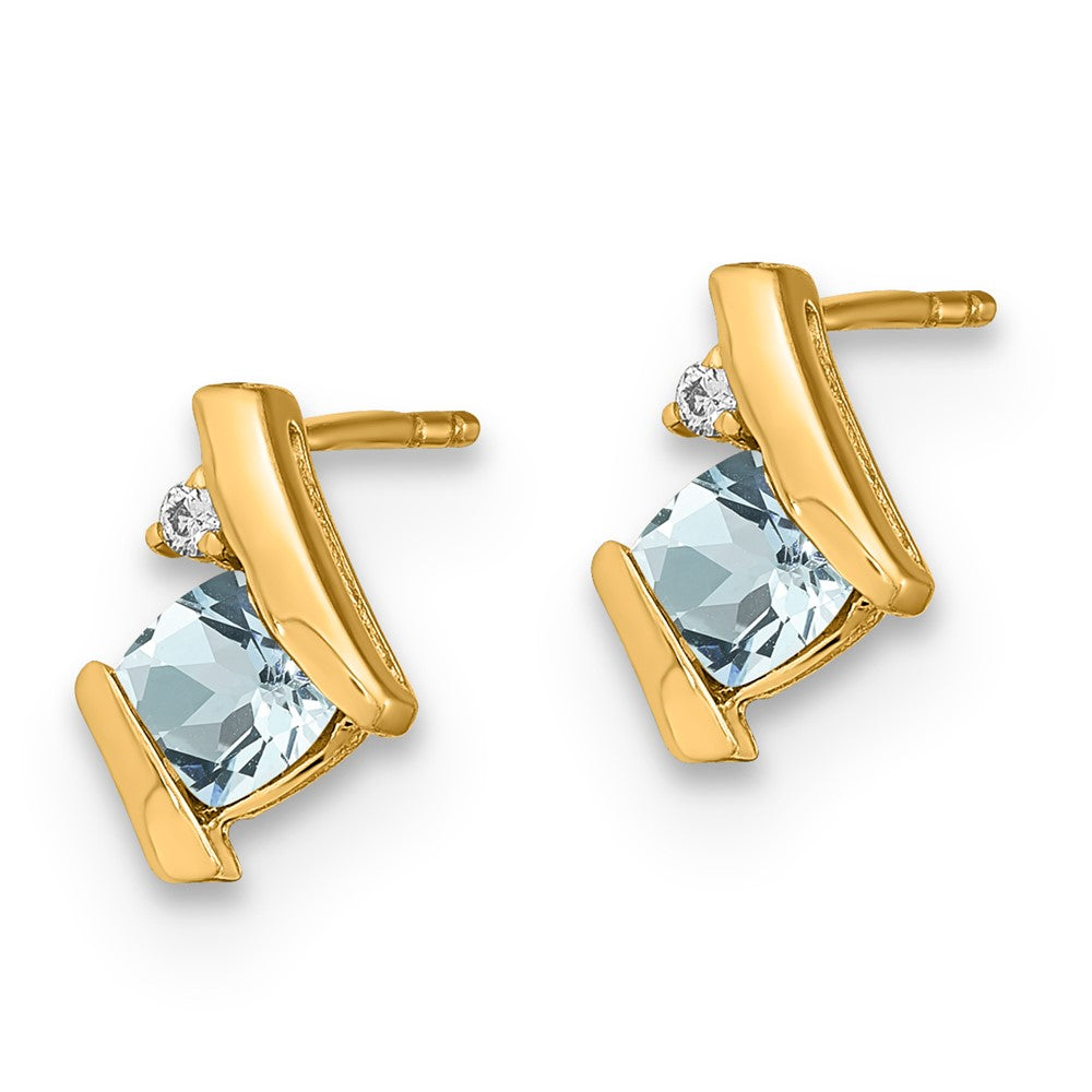 10k Yellow Aquamarine & Diamond Earrings