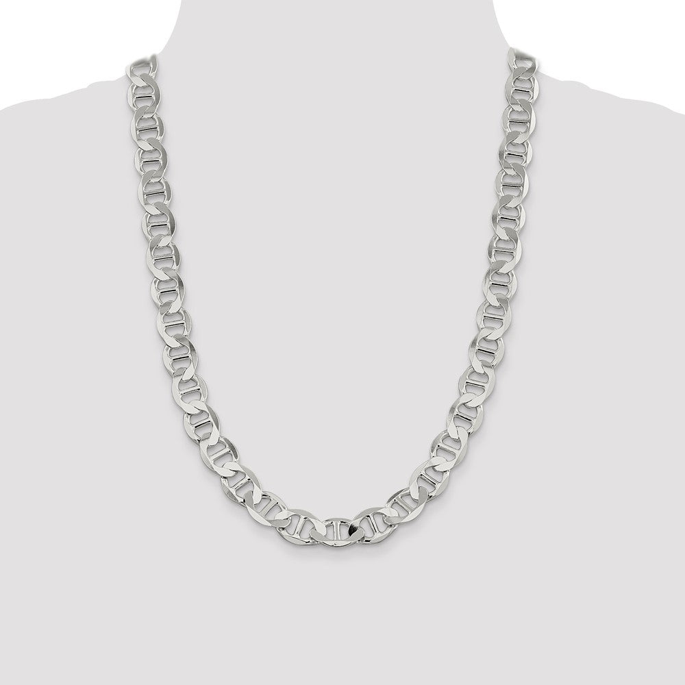 Sterling Silver 12.3mm Flat Anchor Chain 24 Inches