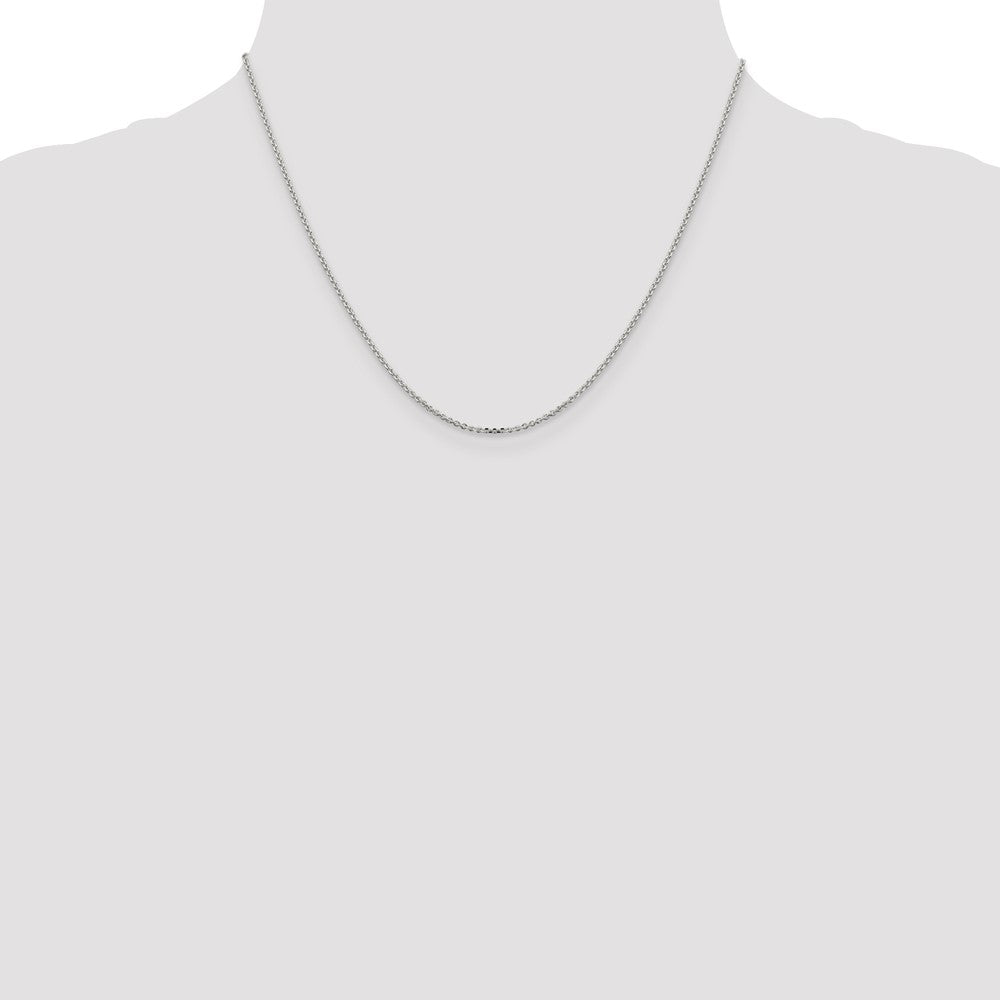 Sterling Silver 1.4mm Diamond-cut Forzantina Cable Chain 18 Inches