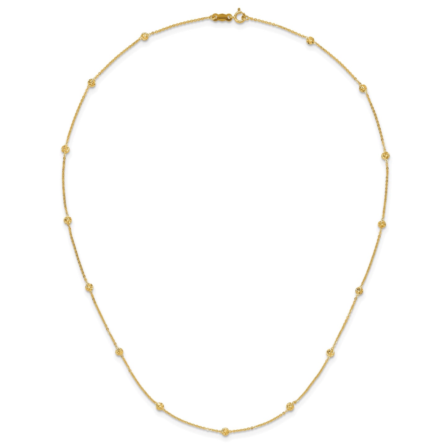 14 Karat Yellow Gold Diamond-cut Tiny Puffed Circl