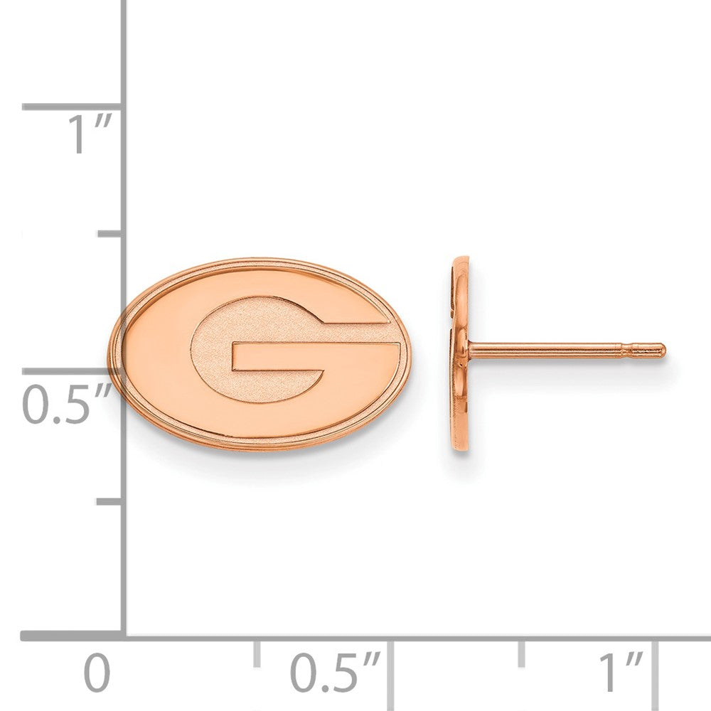 Sterling Silver Rose Gold-plated LogoArt University of Georgia XS Post Earr