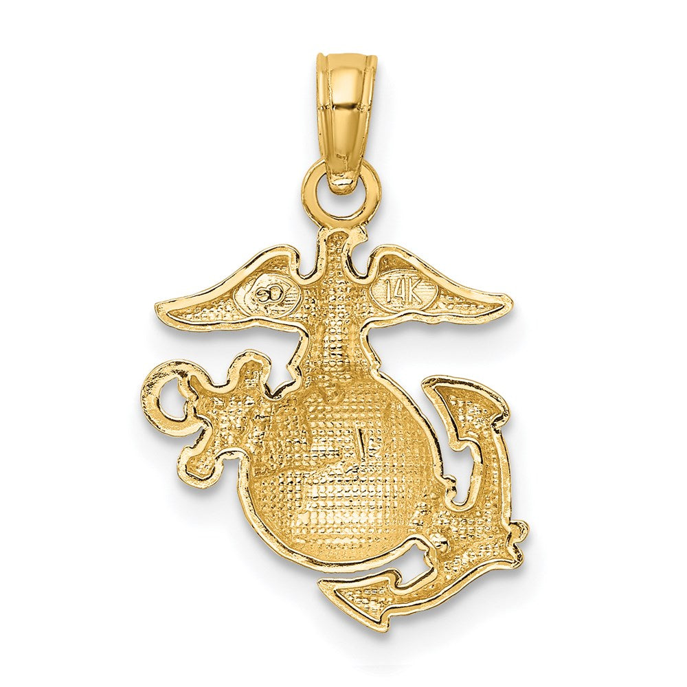 14k Polished / Textured Small Marine Corps Charm