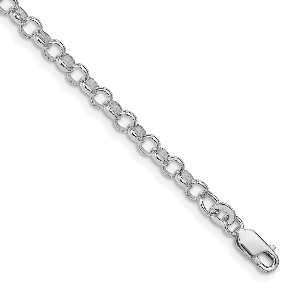Sterling Silver Rhodium-plated 4mm Rolo Chain