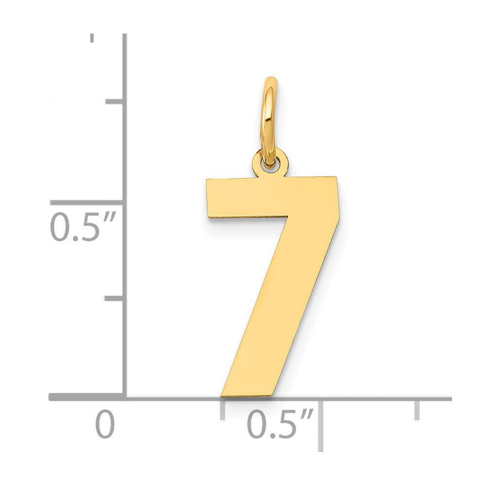 14k Medium Polished Number 7 Charm