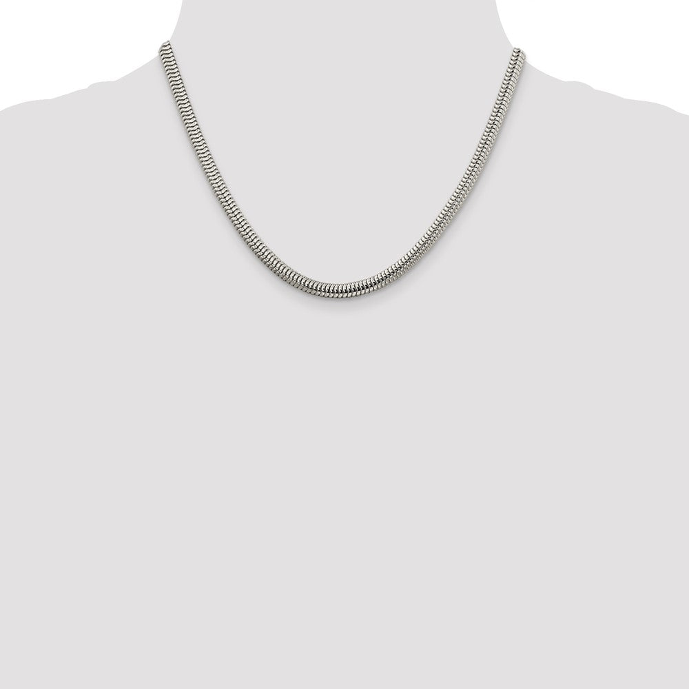 Sterling Silver 5mm Round Snake Chain 18 Inches
