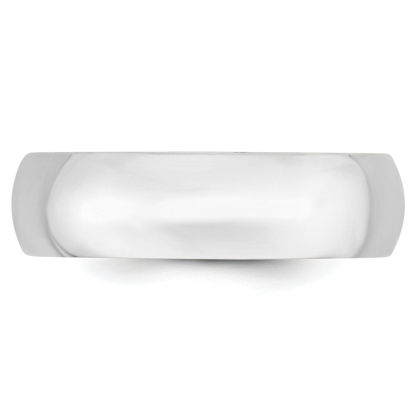 10k White Gold 6mm Lightweight Comfort Fit Wedding Band Size 5