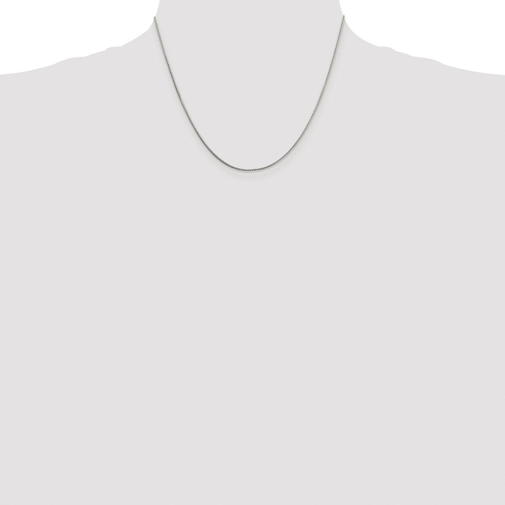 Sterling Silver Rhodium-plated 1mm 8 Sided Diamond-cut Box Chain