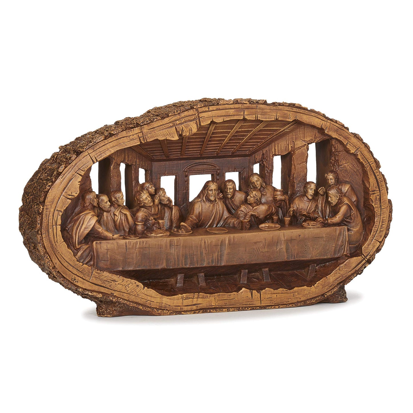Joseph's Studio by Roman - Last Supper Figure, Carved Wood Look, Renaissance Collection, 14.5" W, Resin and Stone, Tabletop or Desk Display, Decorative, Durable, Long Lasting