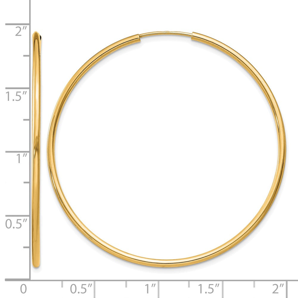 14k 1.50mm Polished Round Endless Hoop Earrings