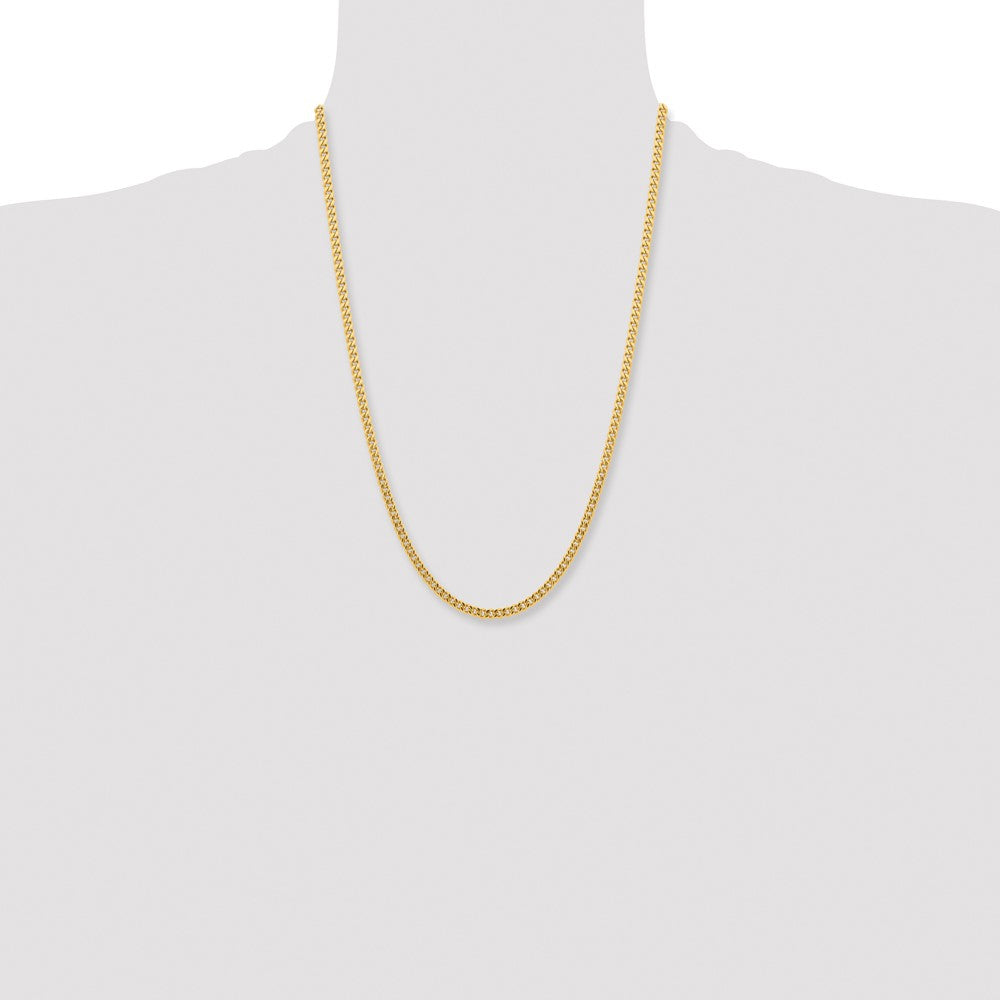 Stainless Steel Polished Yellow IP-plated 4mm 24in Curb Chain
