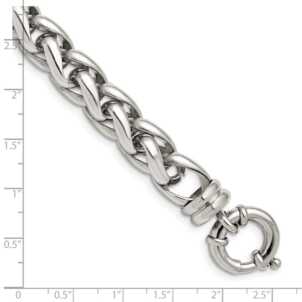 Stainless Steel Polished Fancy Link 8in Bracelet 8 inches
