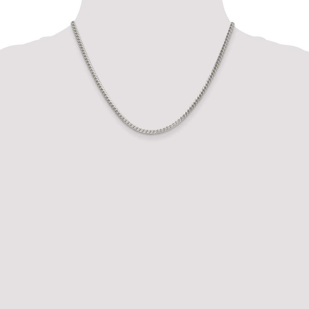 Sterling Silver 3.1mm D/C Square Franco Chain 18 Inches