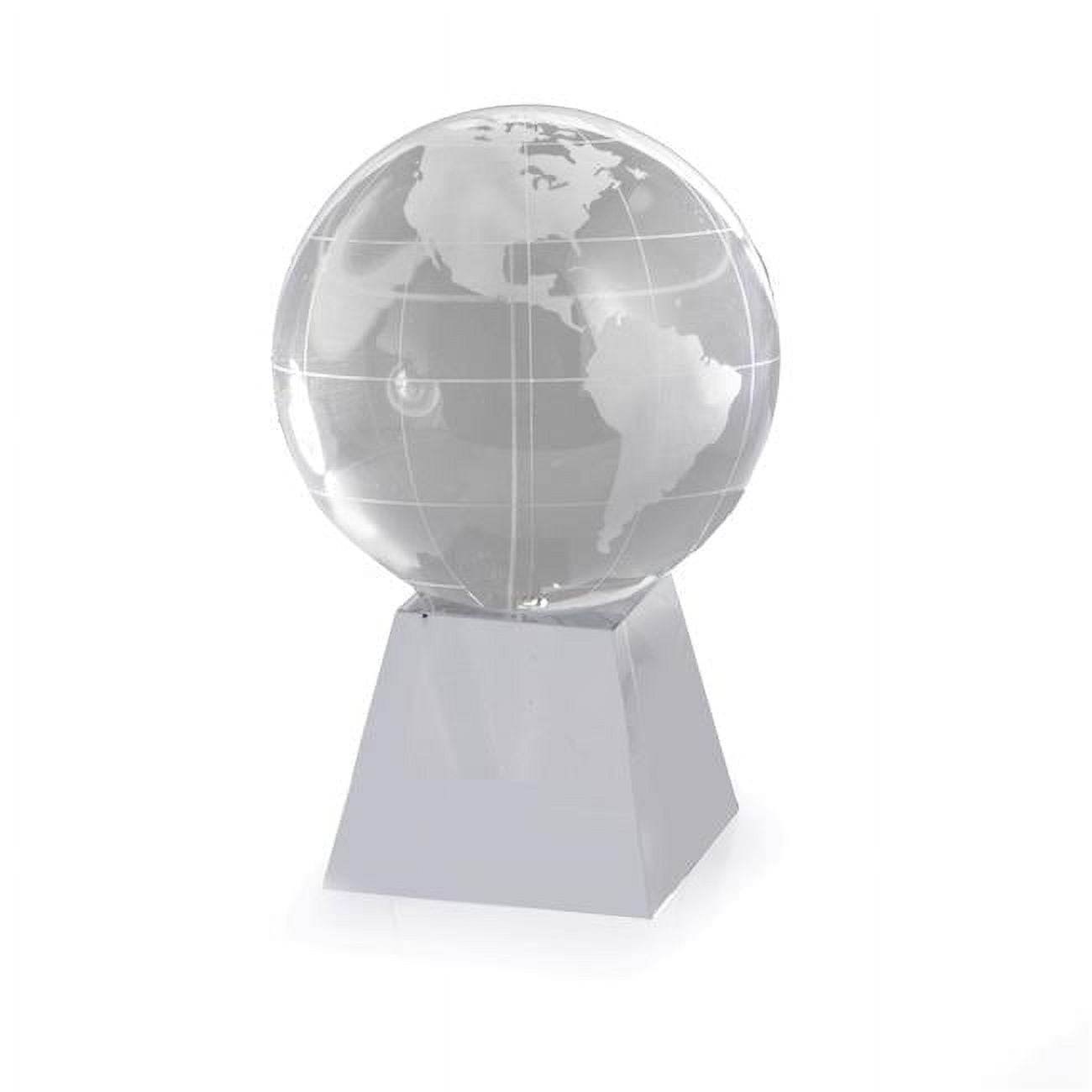 Bey-Berk International R66W 3 in. Acetate Etched Glass Globe with Base, Clear