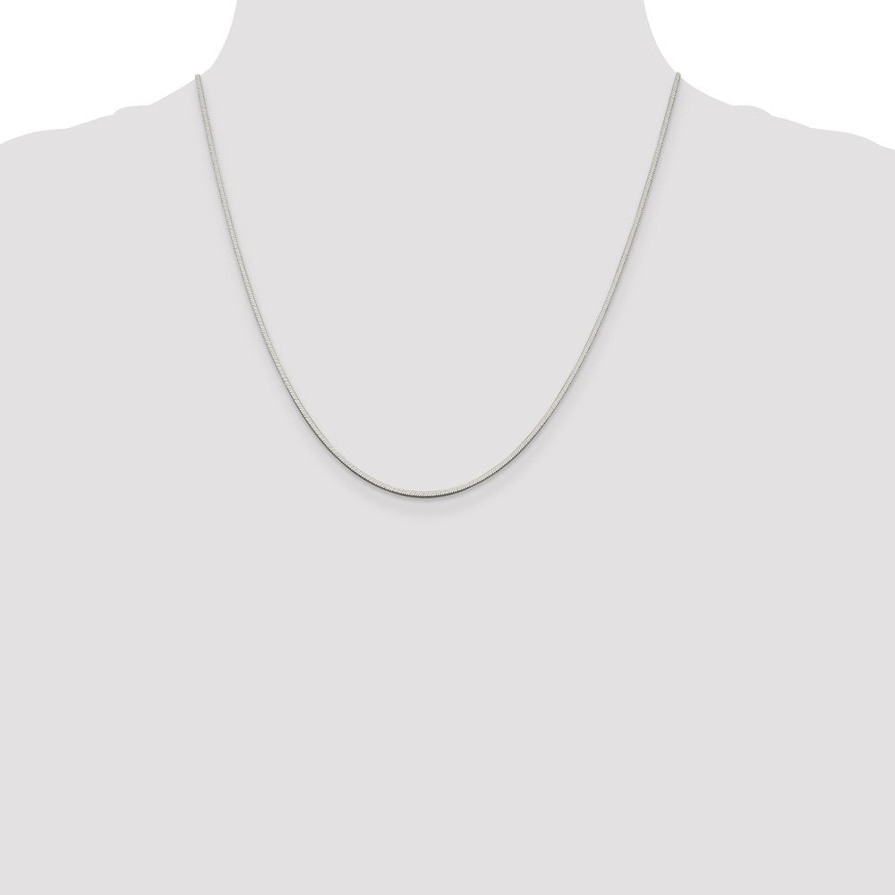 Sterling Silver 1.25mm Square Snake Chain 20 Inches