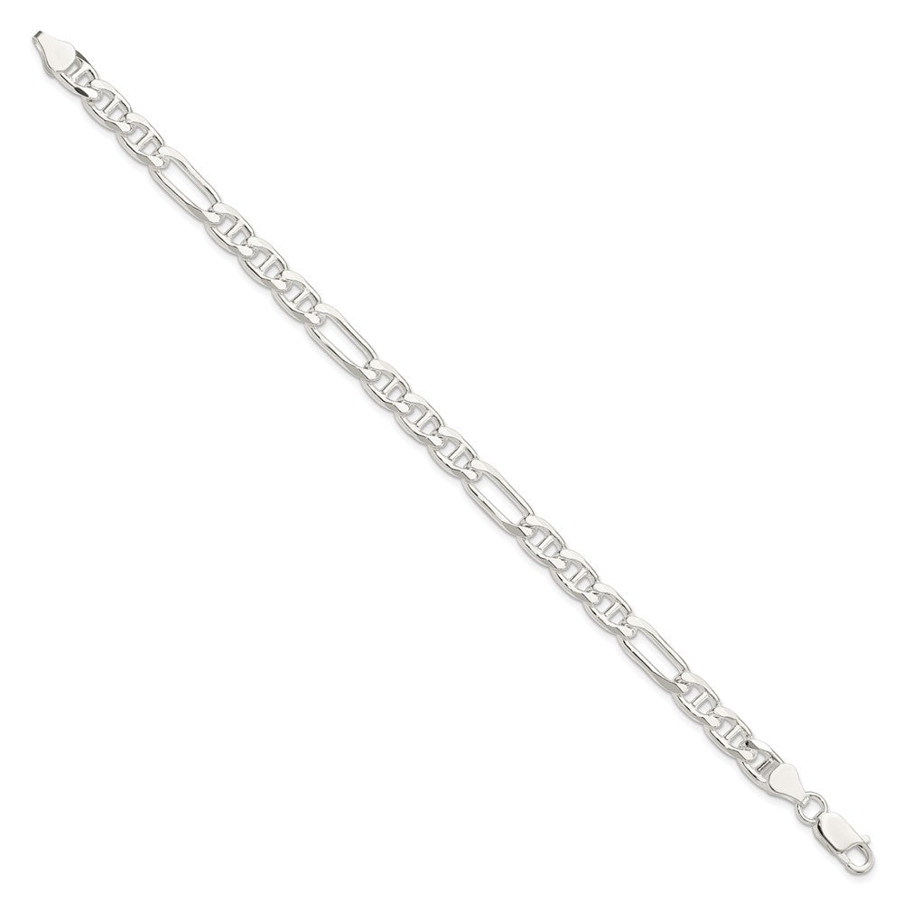 Sterling Silver 6.5mm Figaro Anchor Chain 7 inches