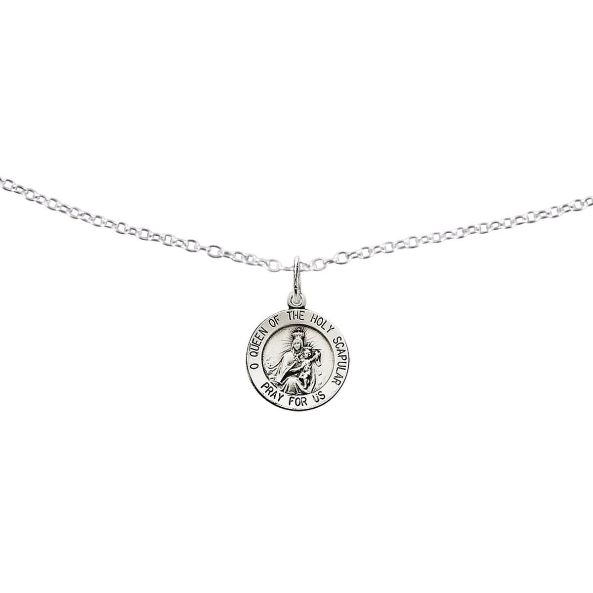 Sterling Silver Queen of the Holy Scapular Necklace