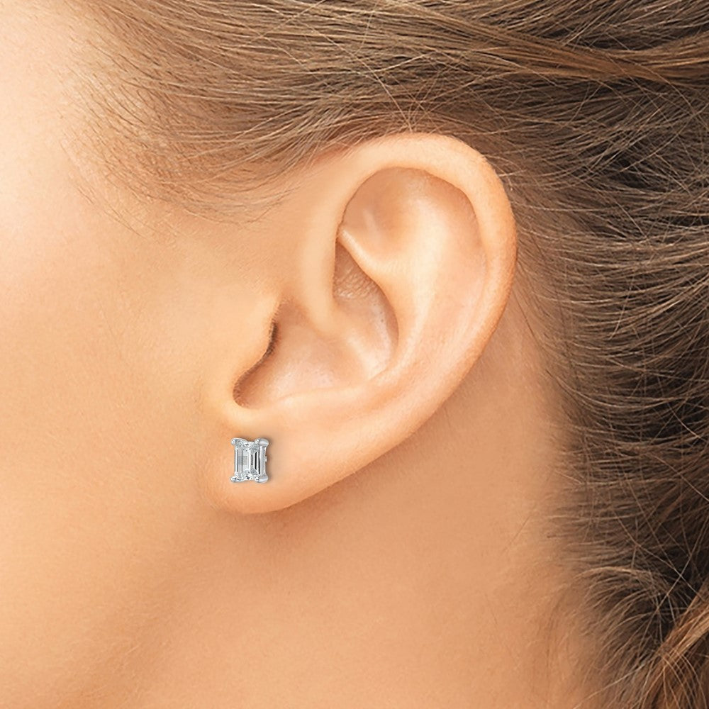 14kw Emerald 6.5x4.5mm Post Earring Mountings