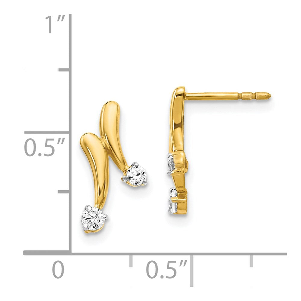 14k Yellow Gold Diamond Earrings