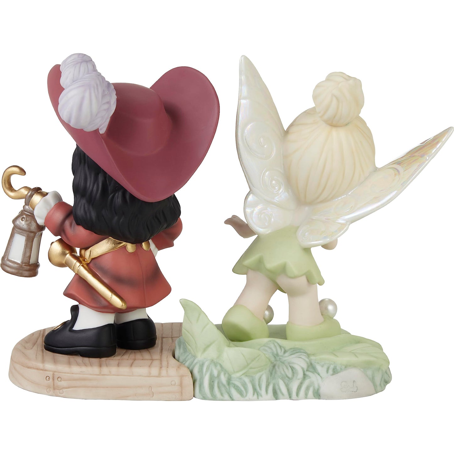 Precious Moments Disney Showcase Hand-painted Porcelain Life is a Daring Adventure Set of Two Tinker Bell and Captain Hook Figurine