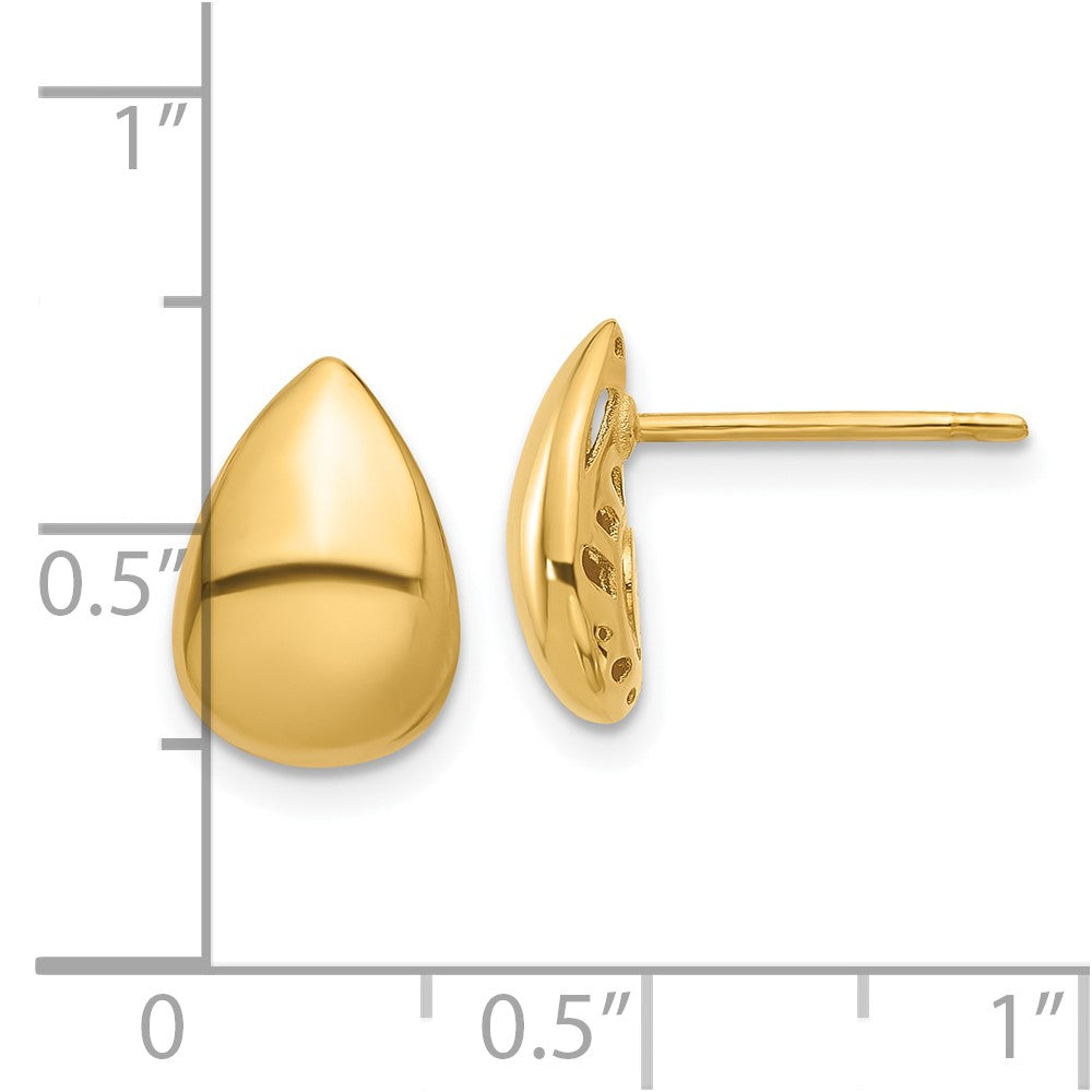 14K Polished Teardrop Post Earrings