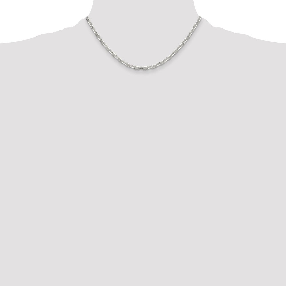 Sterling Silver Polished and D/C 3.75mm Mariner Link Chain