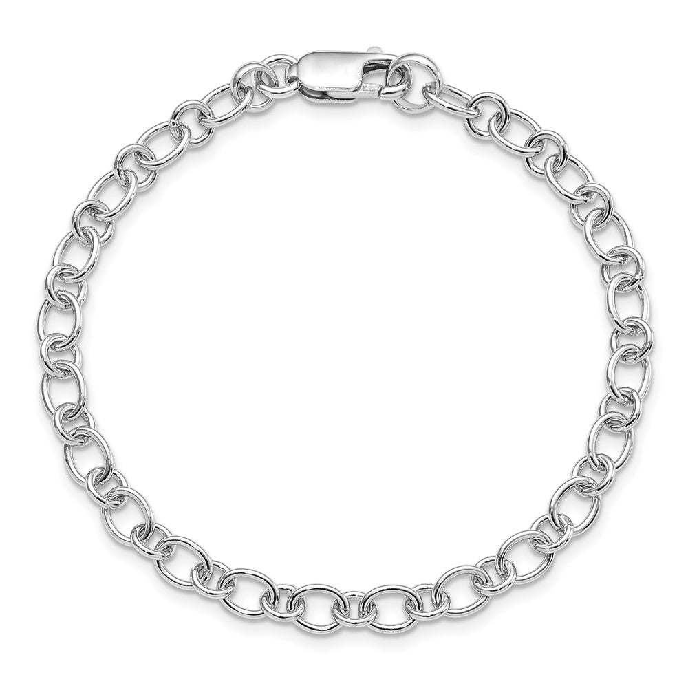 Amore La Vita Sterling Silver Rhodium-plated Polished 5mm 7.5 inch with Lobster Clasp Charm Bracelet 7.5 inches