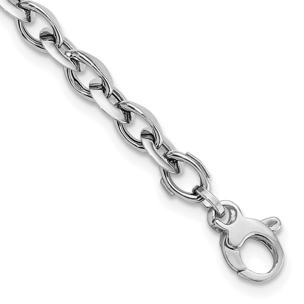 14K White Polished Fancy Link Bracelet 7.75 inches