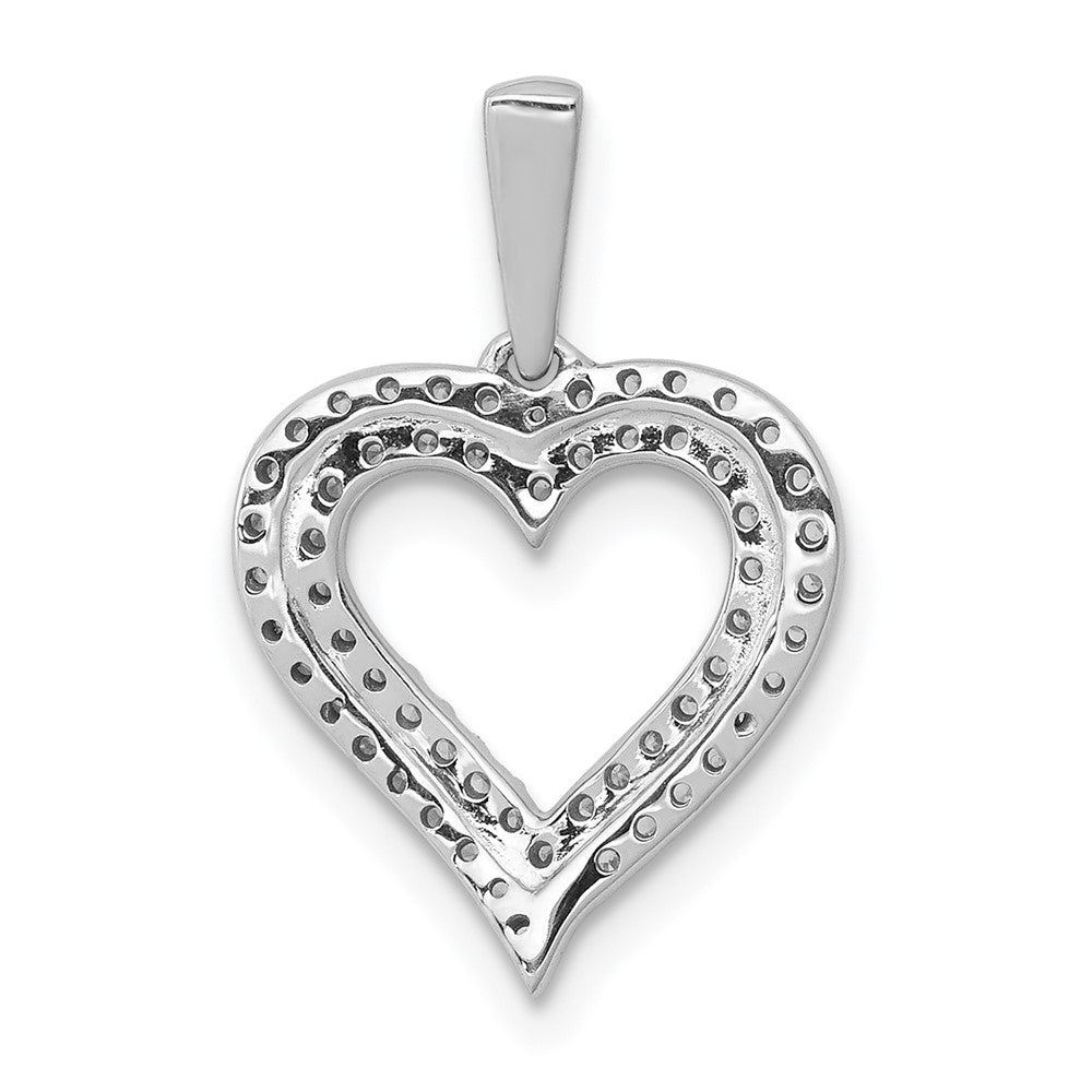 14k White Gold 1/4 carat Lab Grown Diamond VS/SI+ G+ Double Row Heart Pendant
