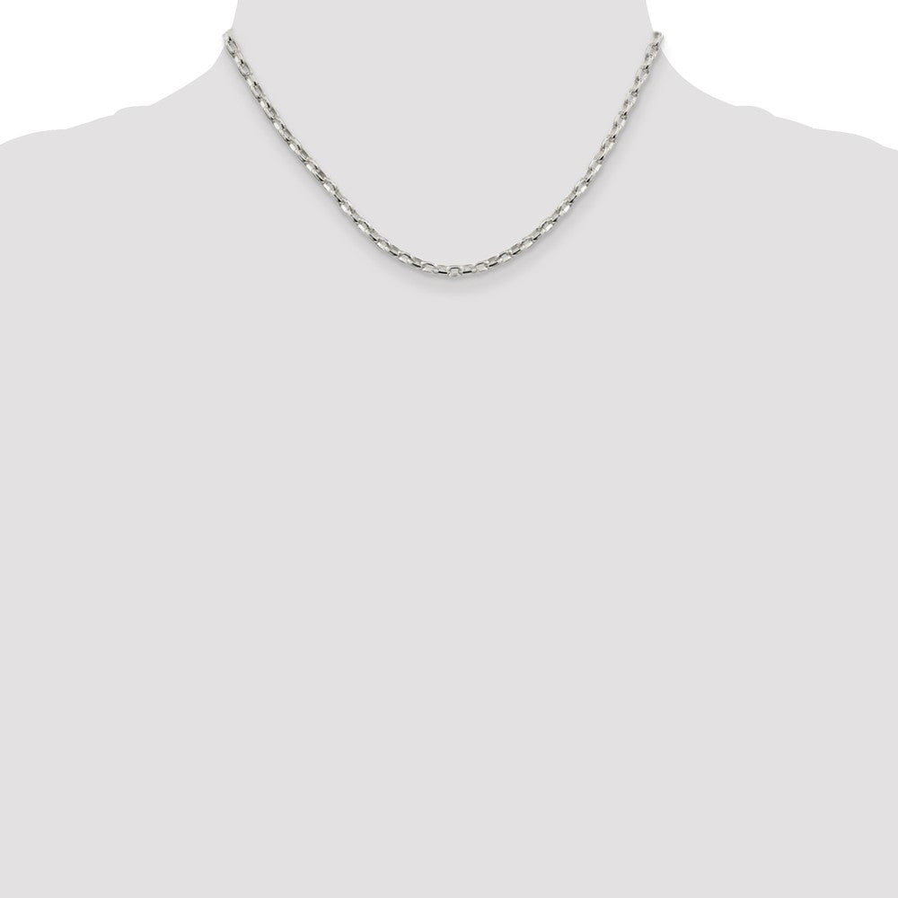 Sterling Silver 3.2mm Oval Fancy Rolo Chain 16 Inches