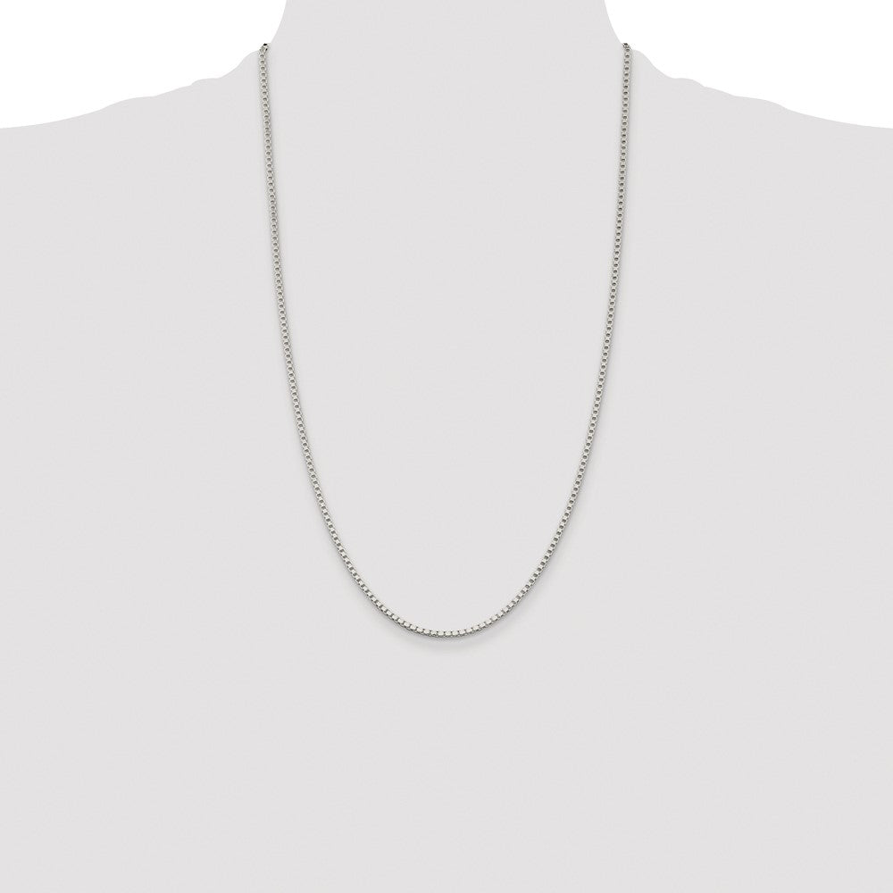 Sterling Silver Rhodium-plated 2mm Box Chain