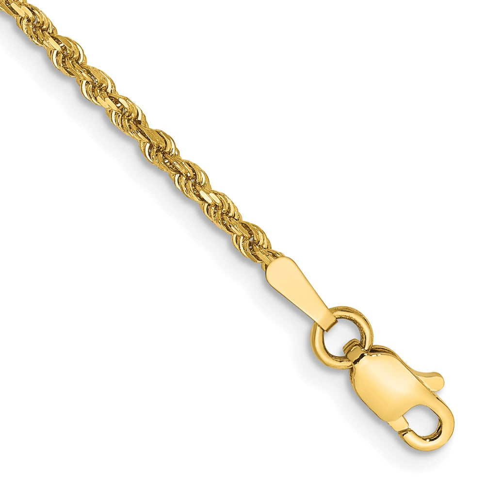 14K 6 inch 1.75mm Diamond-cut Rope with Lobster Clasp Chain 6 inches