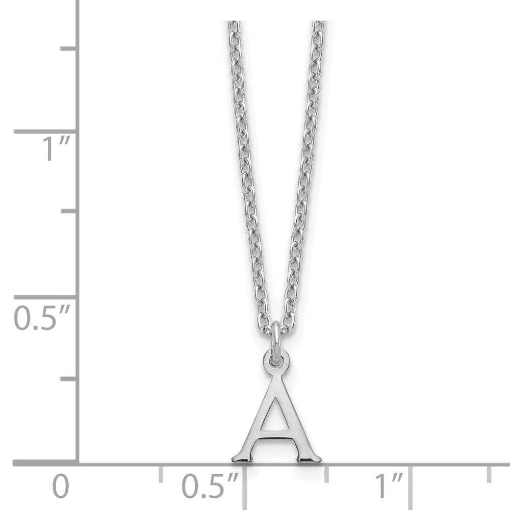 Sterling Silver Rhodium-plated Cutout Letter A Initial Necklace