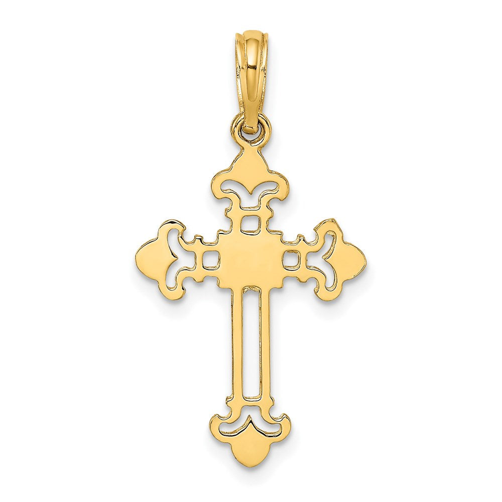 14K Budded Cross Charm