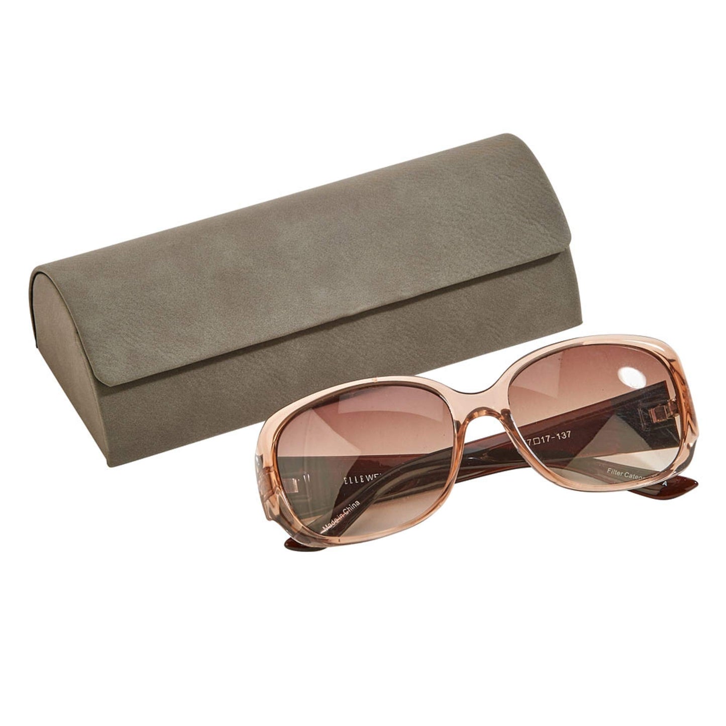 Contemporary Home Living 6.5" x 2.5" Fossil Gray Rectangular Leatherette Sunglass Case