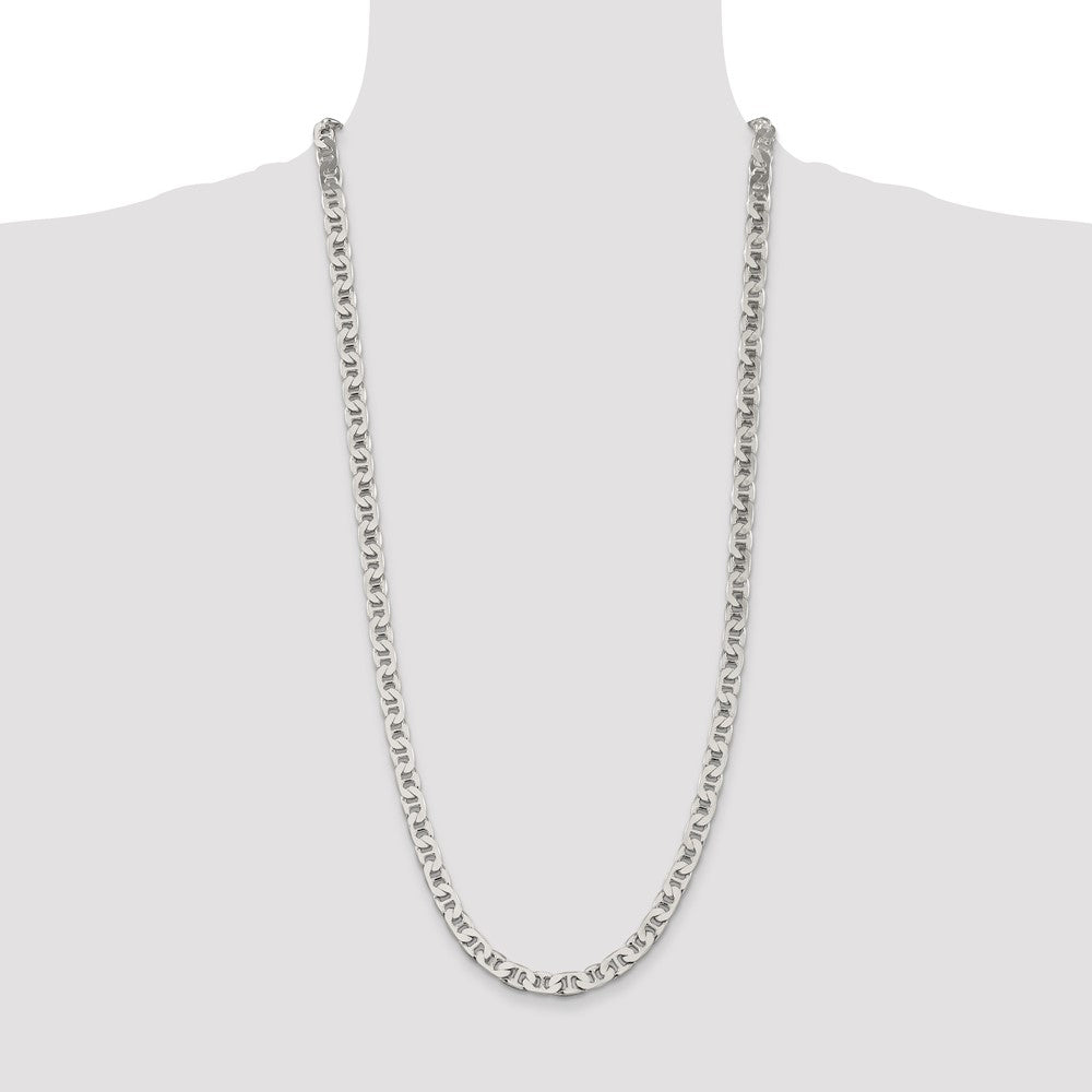 Sterling Silver 6.5mm Flat Anchor Chain 30 Inches