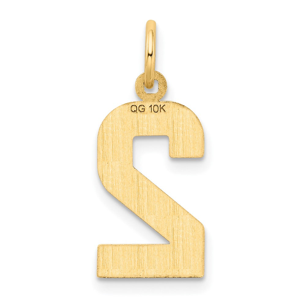 10ky Casted Medium Diamond-cut Number 2 Charm