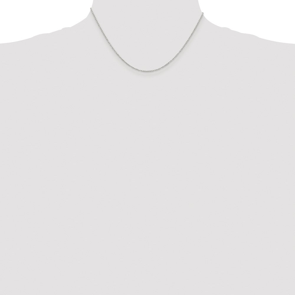 Sterling Silver Rhodium-plated 1mm Diamond-cut Long Link Cable Chain