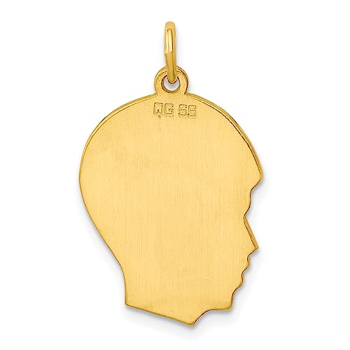 Sterling Silver GP Engraveable Boy Polished Disc Charm