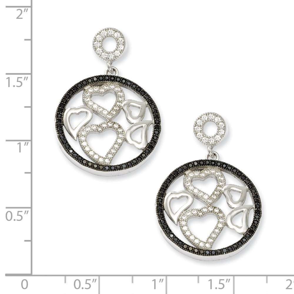 Sterling Silver & CZ Brilliant Embers Heart Post Earrings