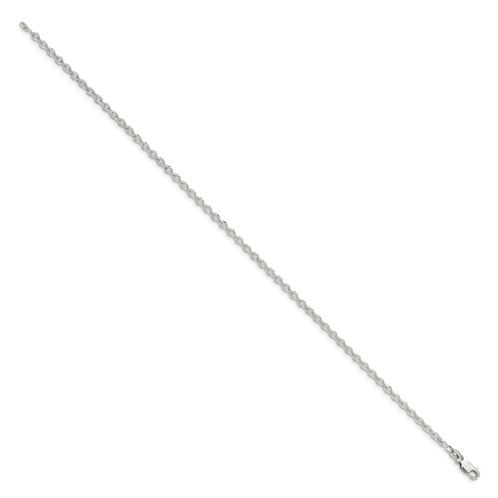 Sterling Silver 2.75mm Flat Link Cable Chain 7 inches