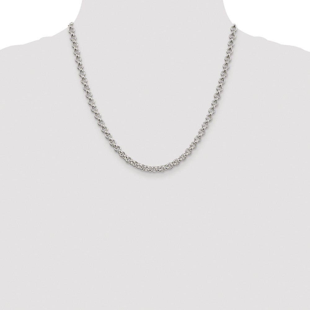 Sterling Silver Rhodium-plated 5mm Rolo Chain