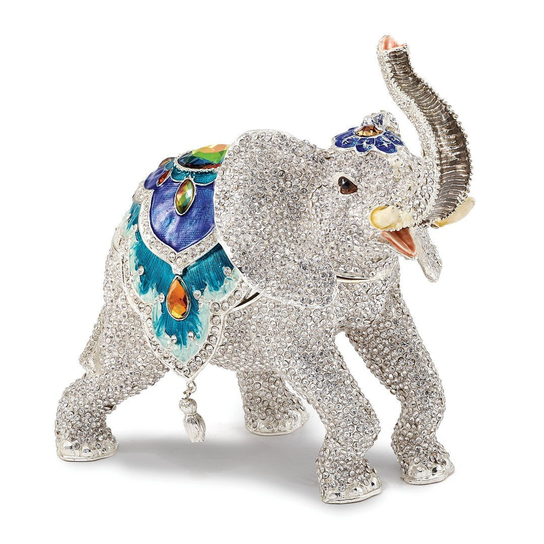 Crystal White Elephant Trinket Box