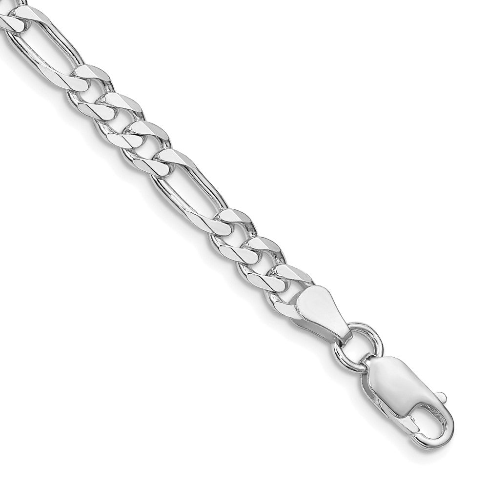Sterling Silver Rhodium-plated 5.25mm Figaro Chain 10 inches