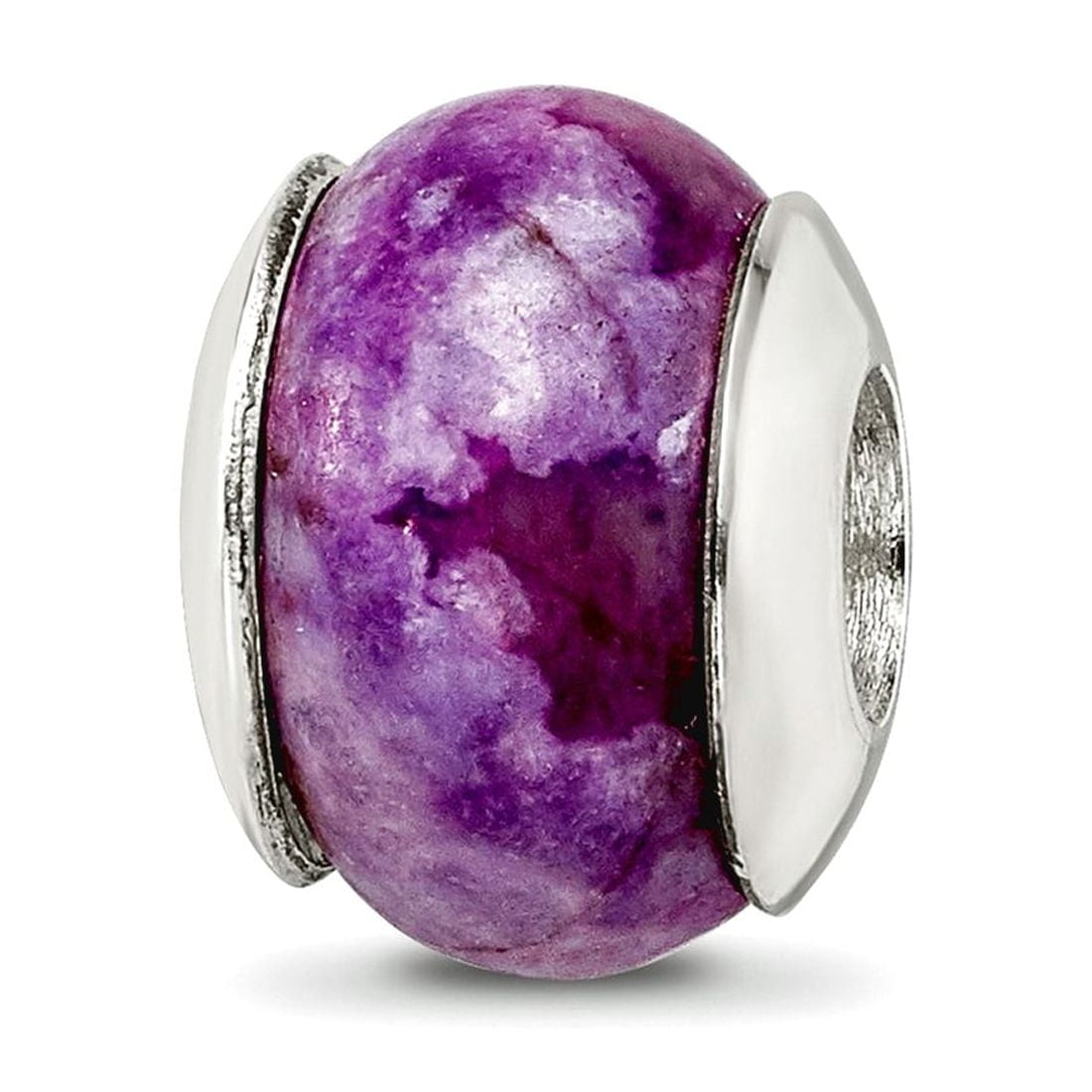 Sterling Silver Reflections Purple Magnesite Stone Bead